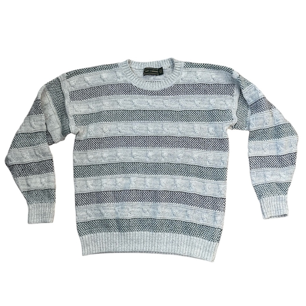 Vintage 90s Croft & Barrow Coogi Style Sweater Men's M Cable Knit Biggie